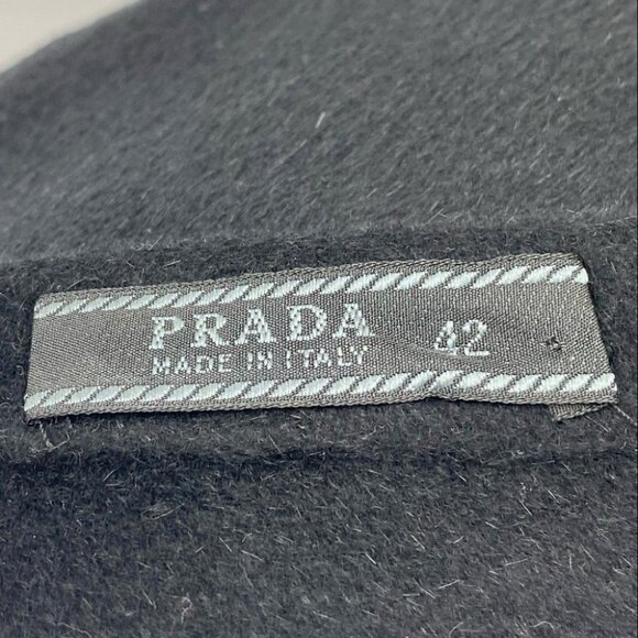 Prada Women's Black Wool Angora Designer Straight Quiet Luxury Skirt EU 42/W28 - Picture 7 of 9